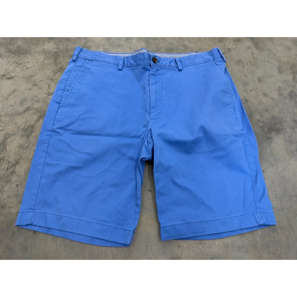 Brooks Brothers Chino Shorts Mens 38 Blue 8" Inseam Flat Front Casual Summer